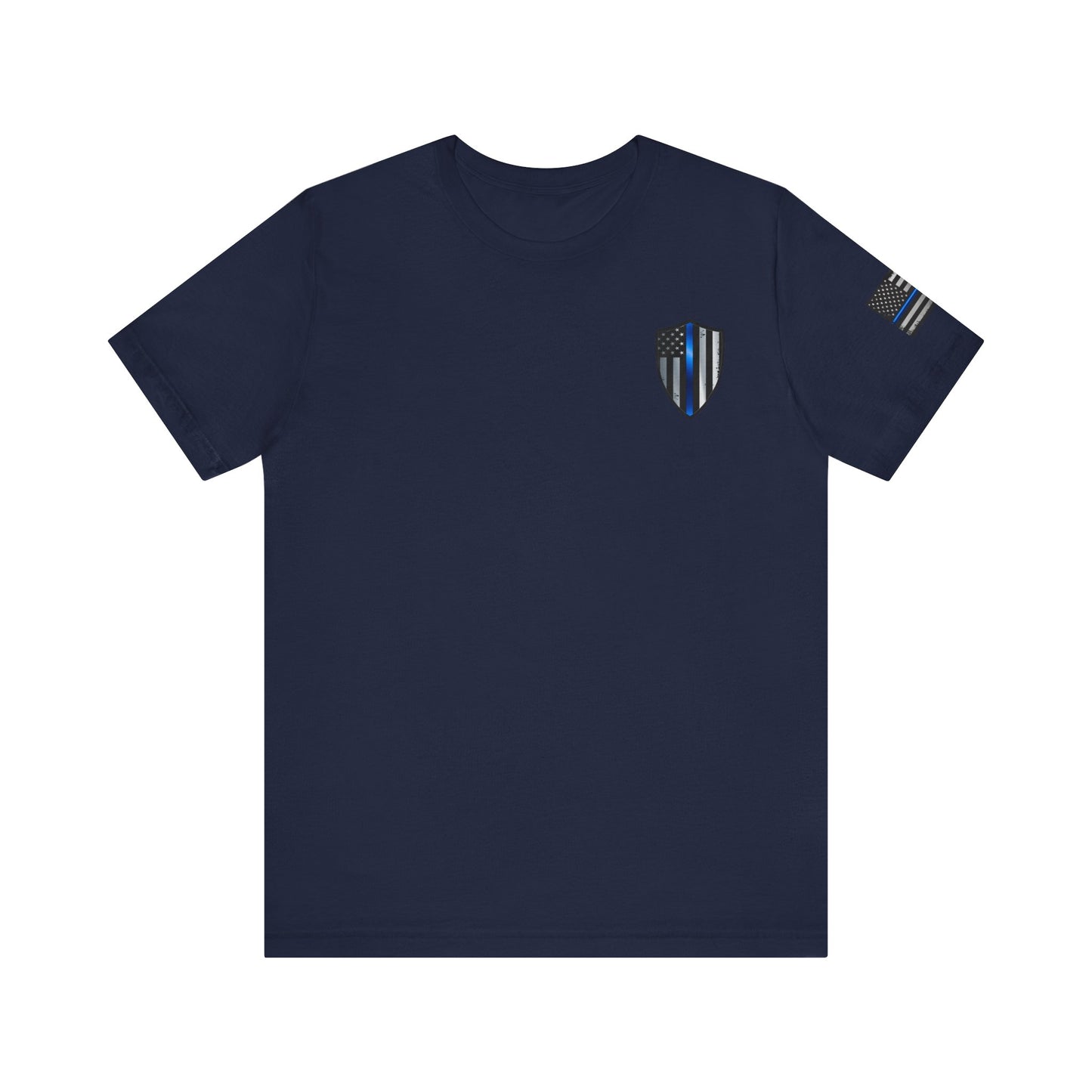 Grunge Spartan Thin Blue Line American Flag T-Shirt – Honor & Valor Police Tribute Tee