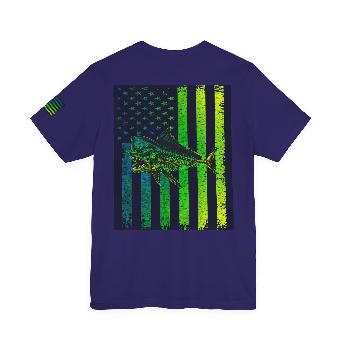 Mahi Mahi Skin Grunge American Flag Tee, Patriotic USA Shirt, Vintage American Flag