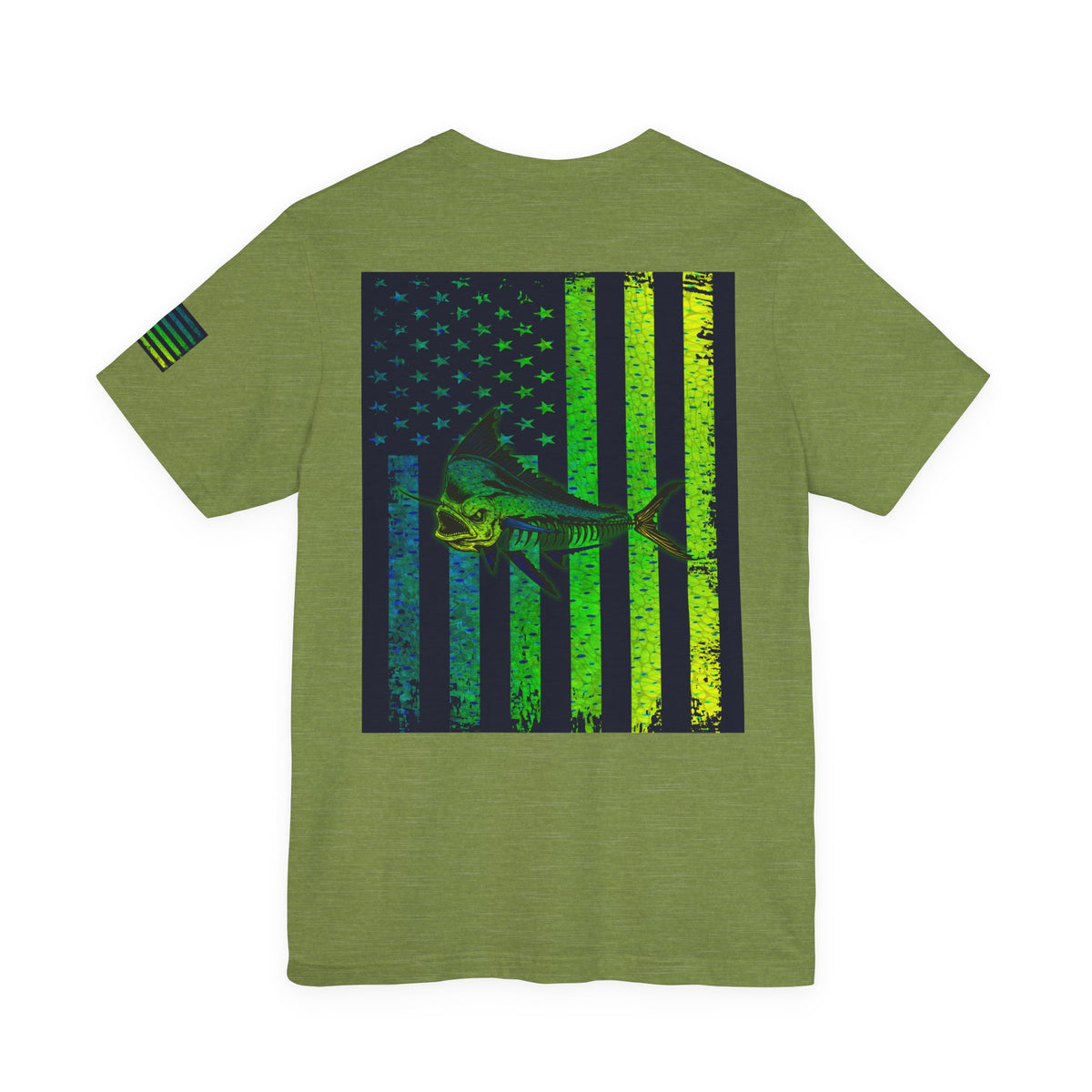 Mahi Angler Grunge American Flag Tee, Patriotic USA Shirt, Vintage American Flag