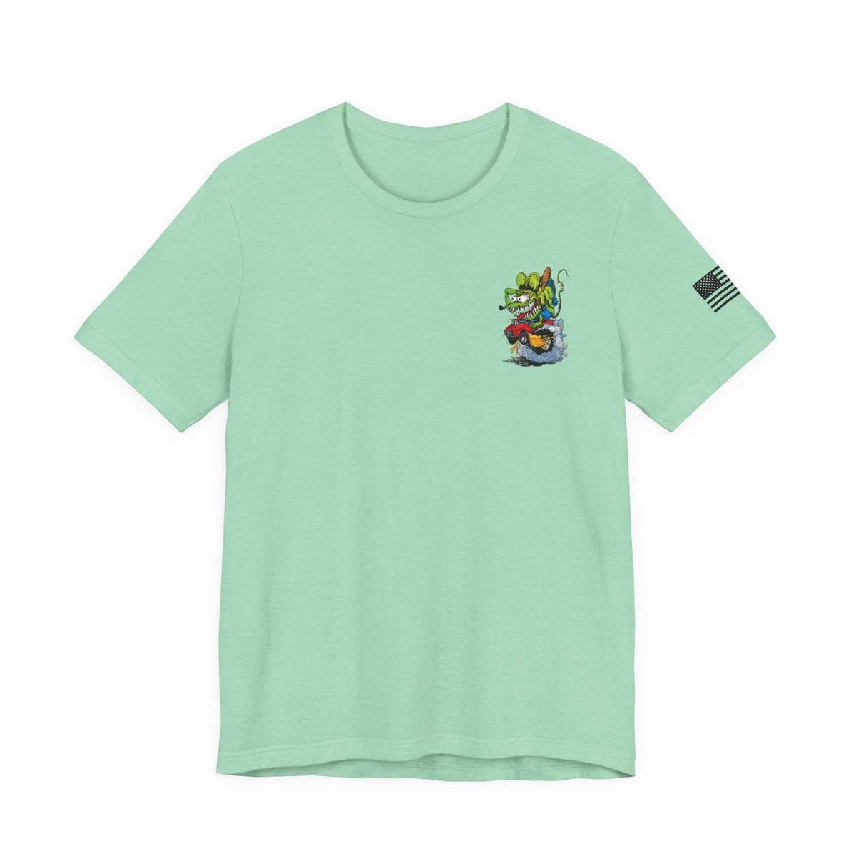 Rat Fink Monster Hot Rod Burnout – Wild Cartoon Drag Racer Tee