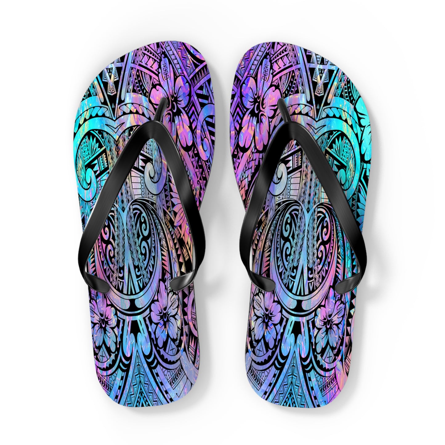 Polynesian Dream Flip Flops | Summer Beach Sandals, Vacation Footwear, Festival Style, Gift for Her