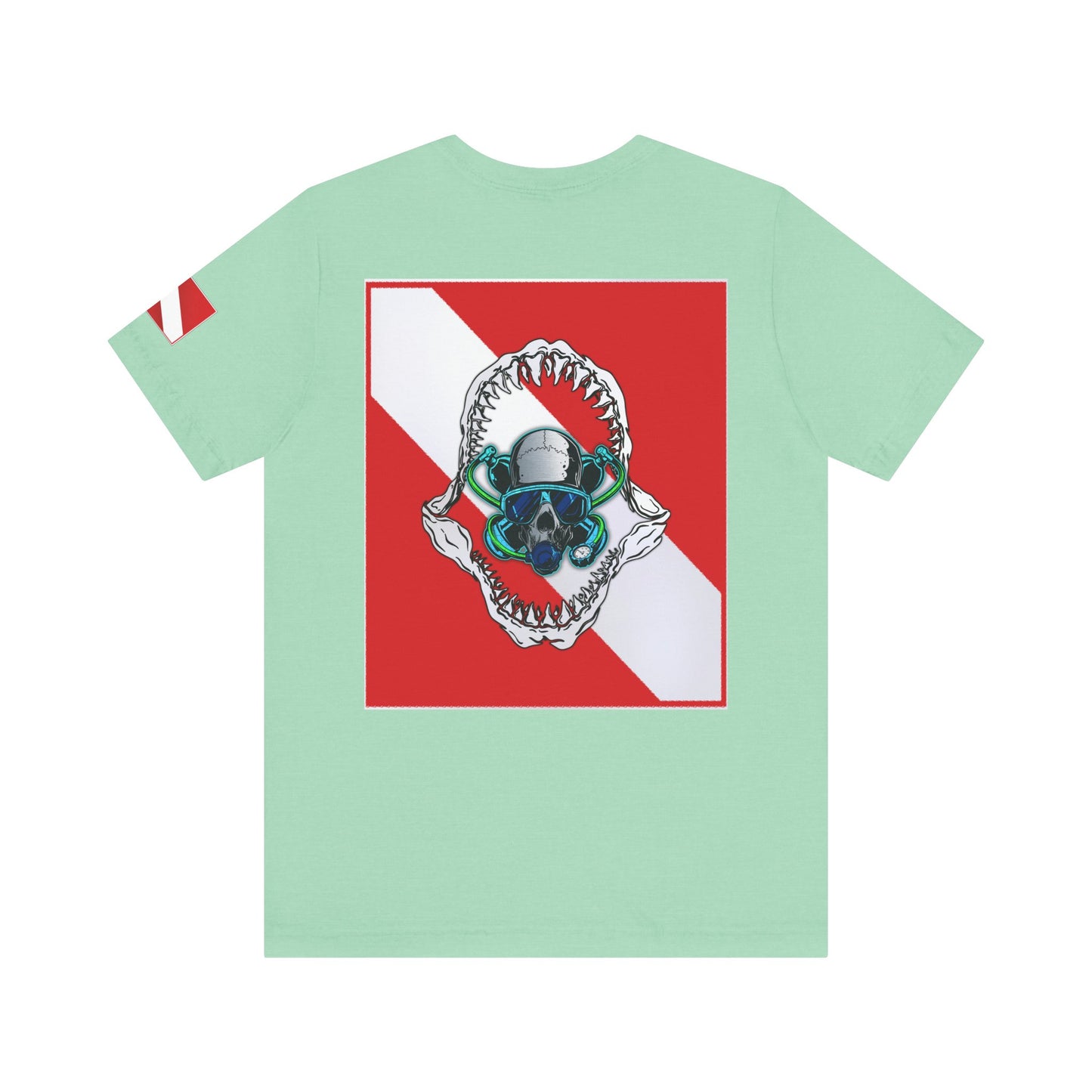 Scuba Skull Shark Graphic Tee, Dive Shirt, Beachwear, Summer Fashion, Gift for Ocean Lovers