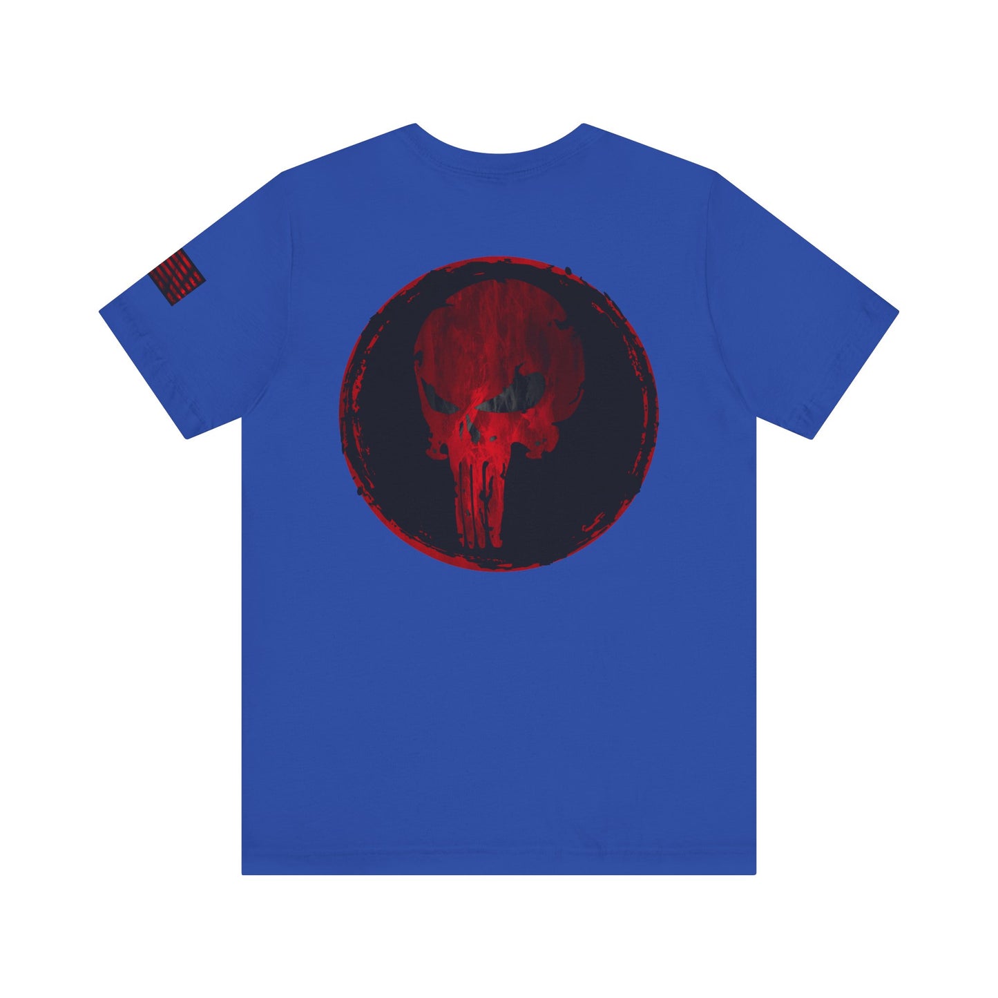 Punisher Skull Red Grunge Distressed Design – Tactical Graphic Art for Shirts, Decals, and Merch