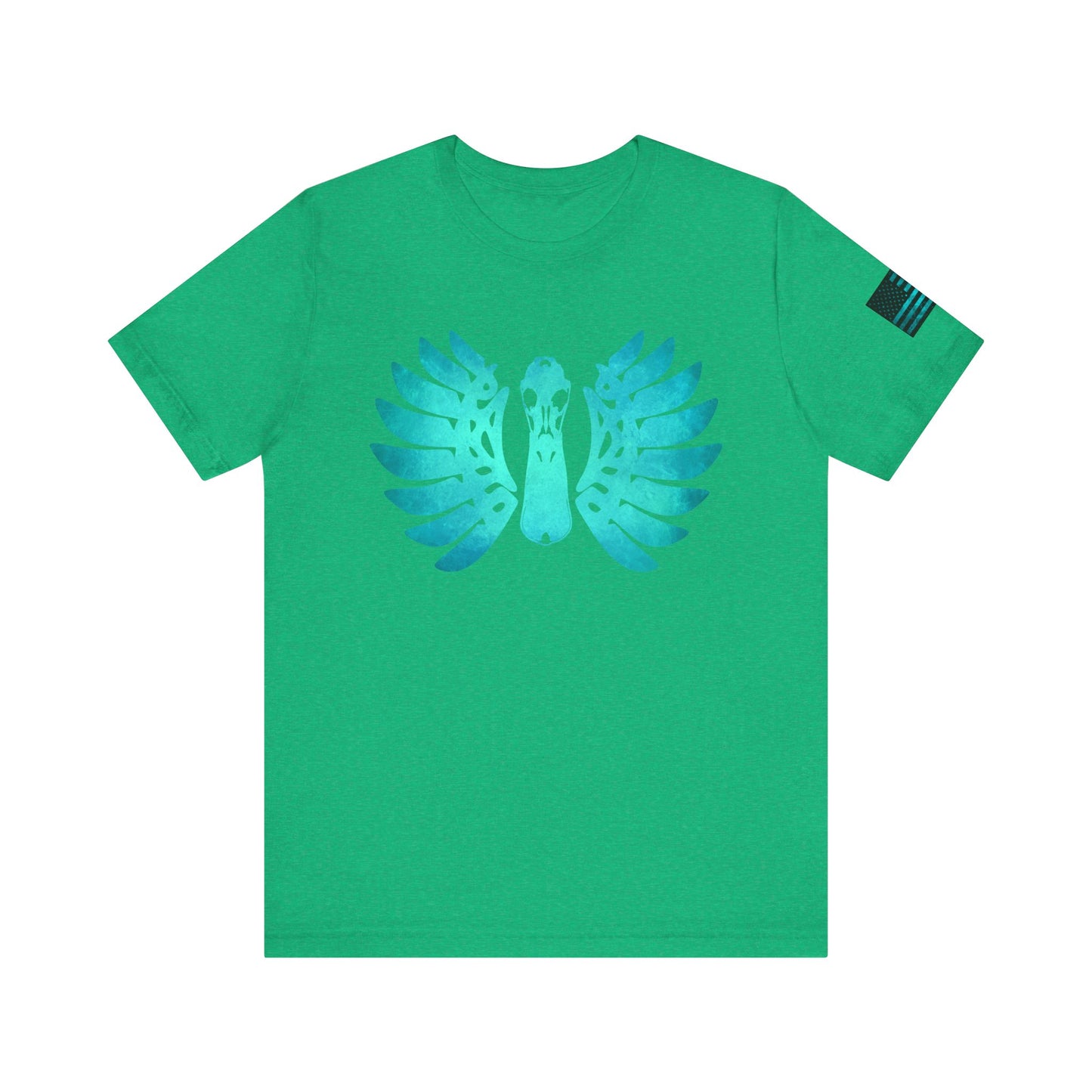 Duck Skull Wings T-Shirt – Ice Blue Bone-Wing Design, 100% Airlume Cotton Hunting Tee, Breathable & Durable Outdoor Shirt