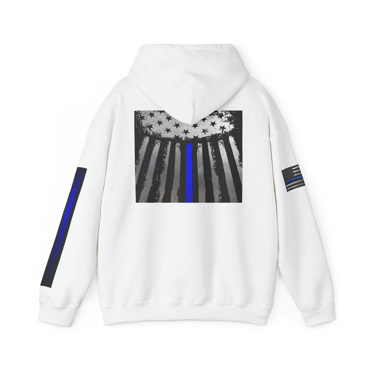 Spartan Thin Blue Line Flag Hoodie – Warrior Helmet Patriotic Sweatshirt for Police Supporters