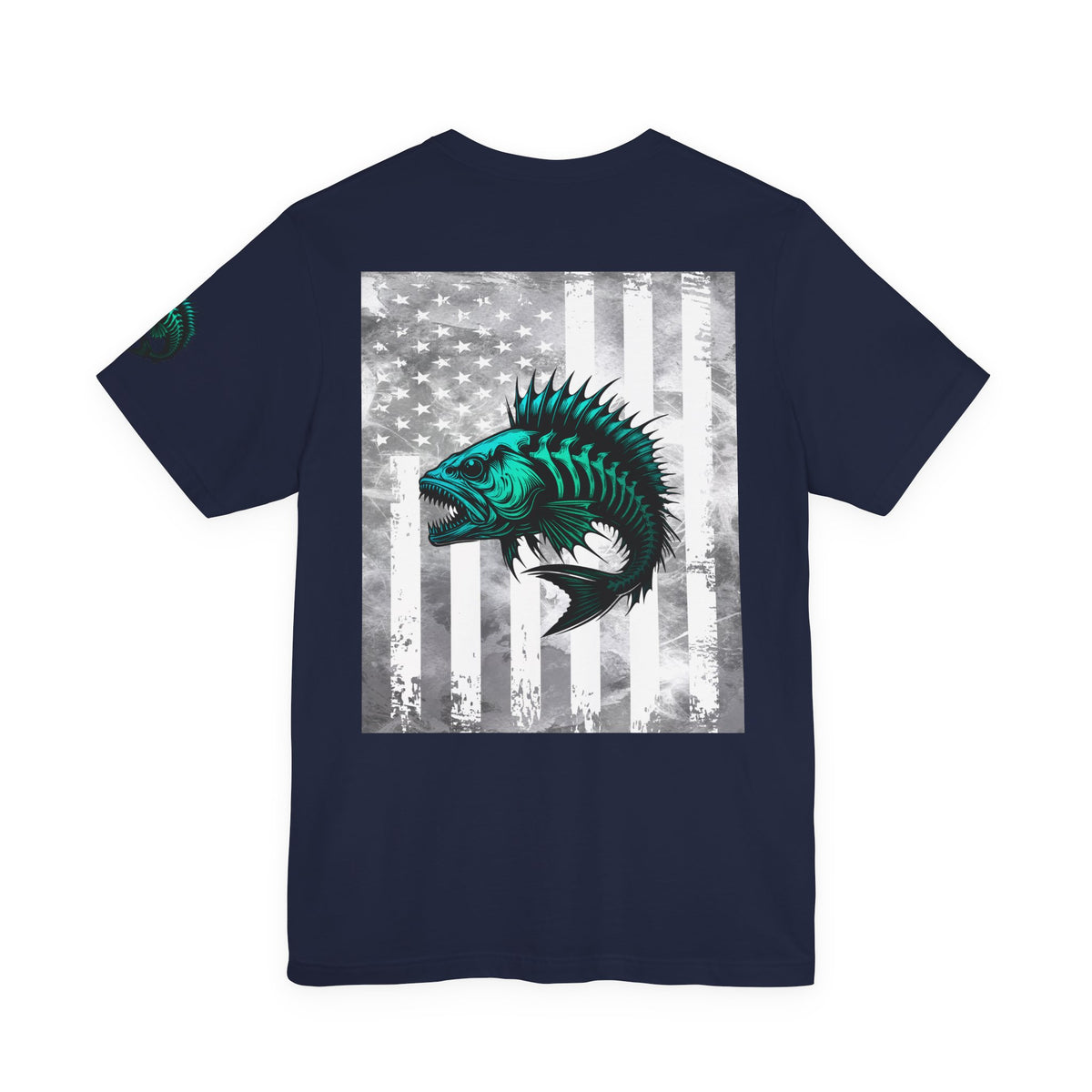 Fishing Grunge American Flag Tee, Patriotic USA Shirt, Vintage American Flag