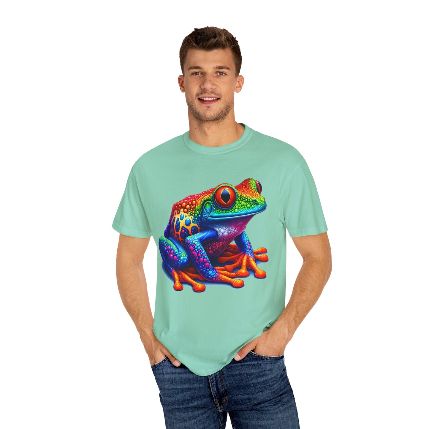Frog T-Shirt | Unisex Garment-Dyed Tee for Nature Lovers, Eco-Friendly Gift, Birthday, Summer Vibe, Outdoor Adventure