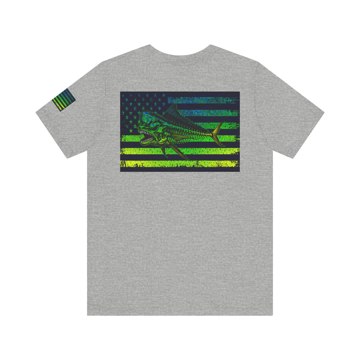 The Mahi Angler Grunge American Flag Tee, Patriotic USA Shirt, Vintage American Flag