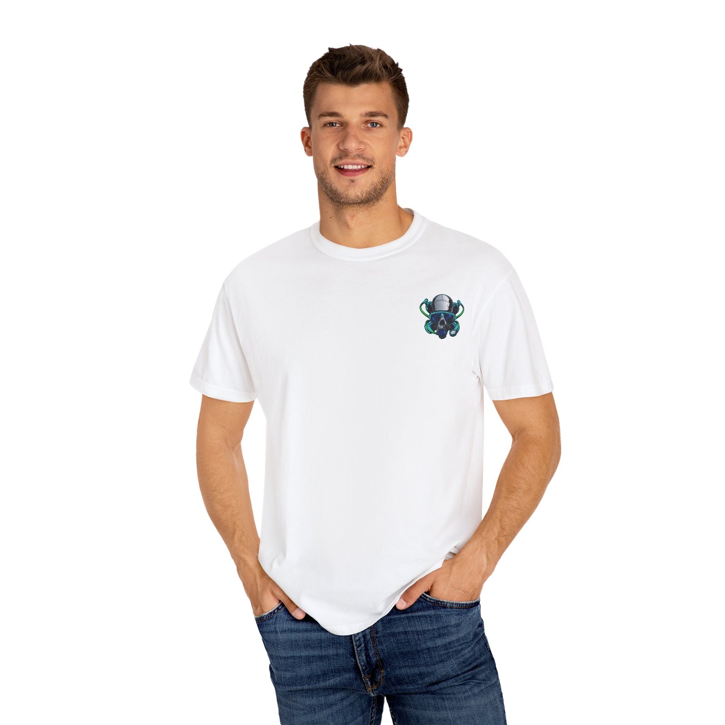 Scuba Skull Unisex T-shirt, Dive Flag Tee, Diving Shirt, Ocean Lover Gift, Beach Wear