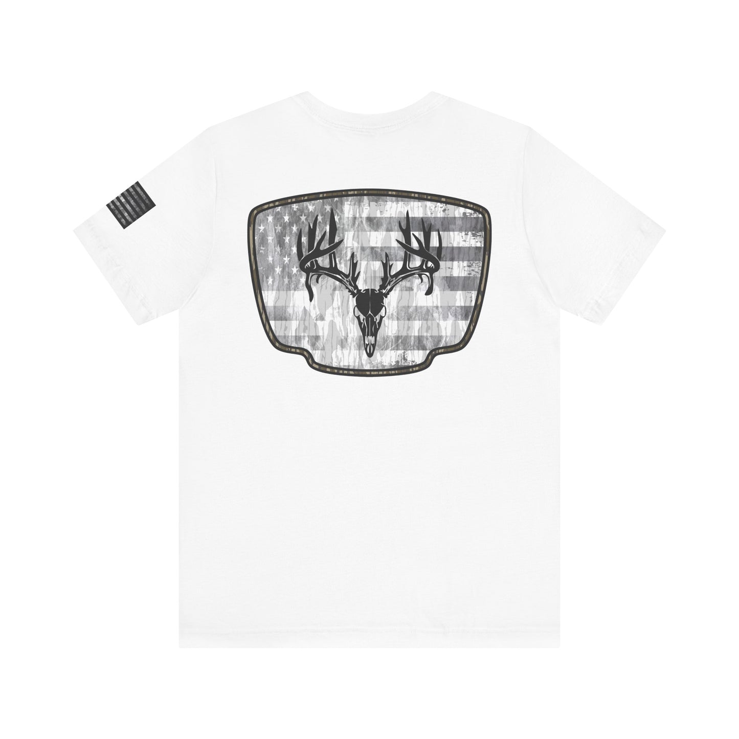 Patriotic Deer Skull Antler Hunting T-Shirt