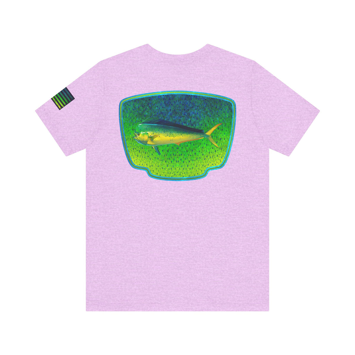 Bright Mahi Mahi Fish Skin Badge Tee – Bold Saltwater Fishing Shirt for Ocean Lovers