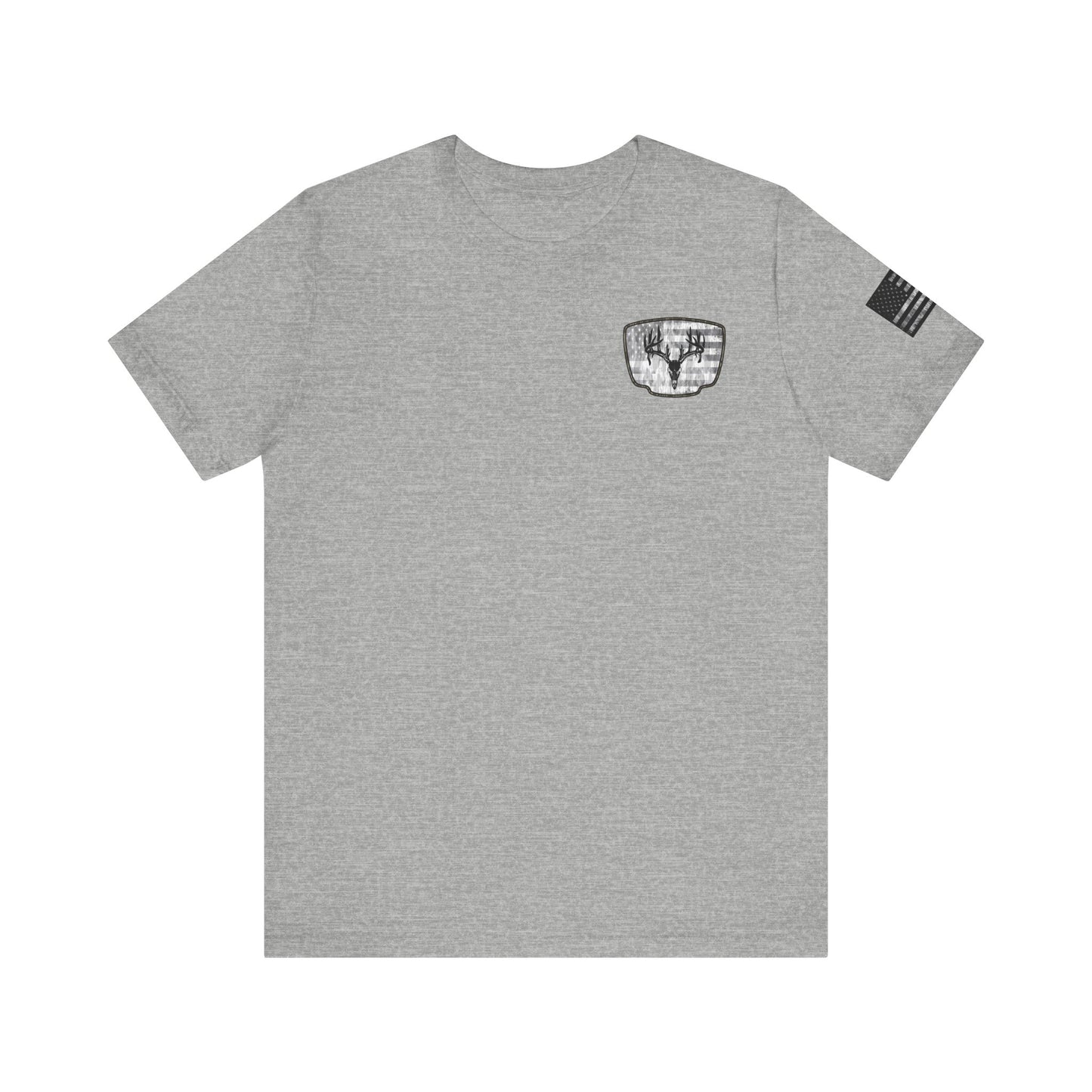 Patriotic Deer Skull Antler Hunting T-Shirt