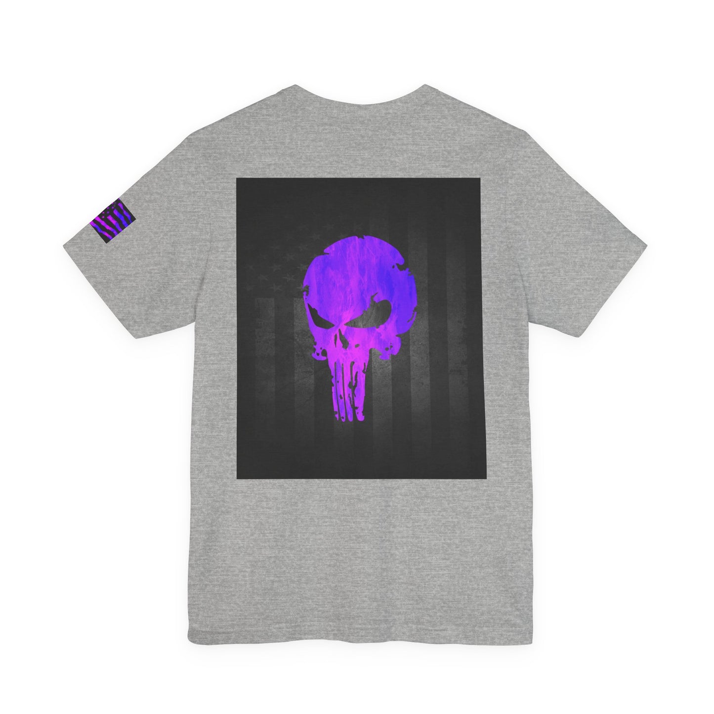 Purple Grunge Punisher Skull – Neon Grunge Vigilante Graphic for Shirts, Decals & Prints