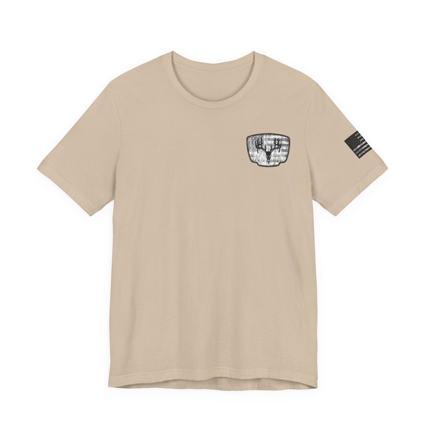 Patriotic Deer Skull Antler Hunting T-Shirt