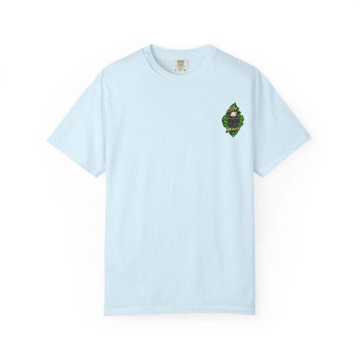 Get Money Skull Graphic Tee – Green Flame Dollar Sign Hustle Streetwear Shirt