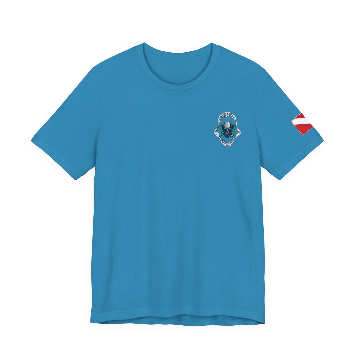 Scuba Skull Shark Graphic Tee, Dive Shirt, Beachwear, Summer Fashion, Gift for Ocean Lovers