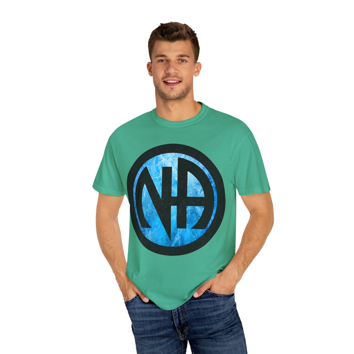 Narcotics Anonymous NA Logo – Blue Ice & Black Recovery Symbol Art T-Shirt, Recovery T-Shirt