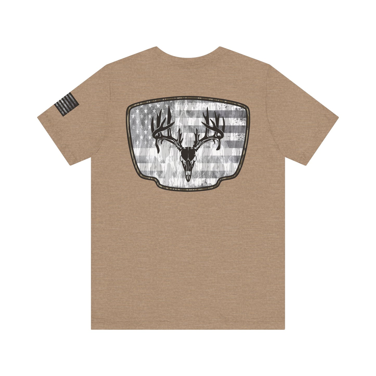 Patriotic Deer Skull Antler Hunting T-Shirt