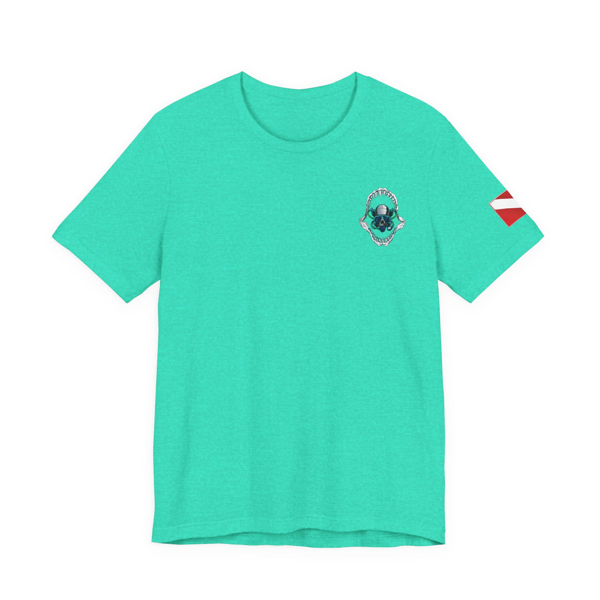 Scuba Skull Shark Graphic Tee, Dive Shirt, Beachwear, Summer Fashion, Gift for Ocean Lovers