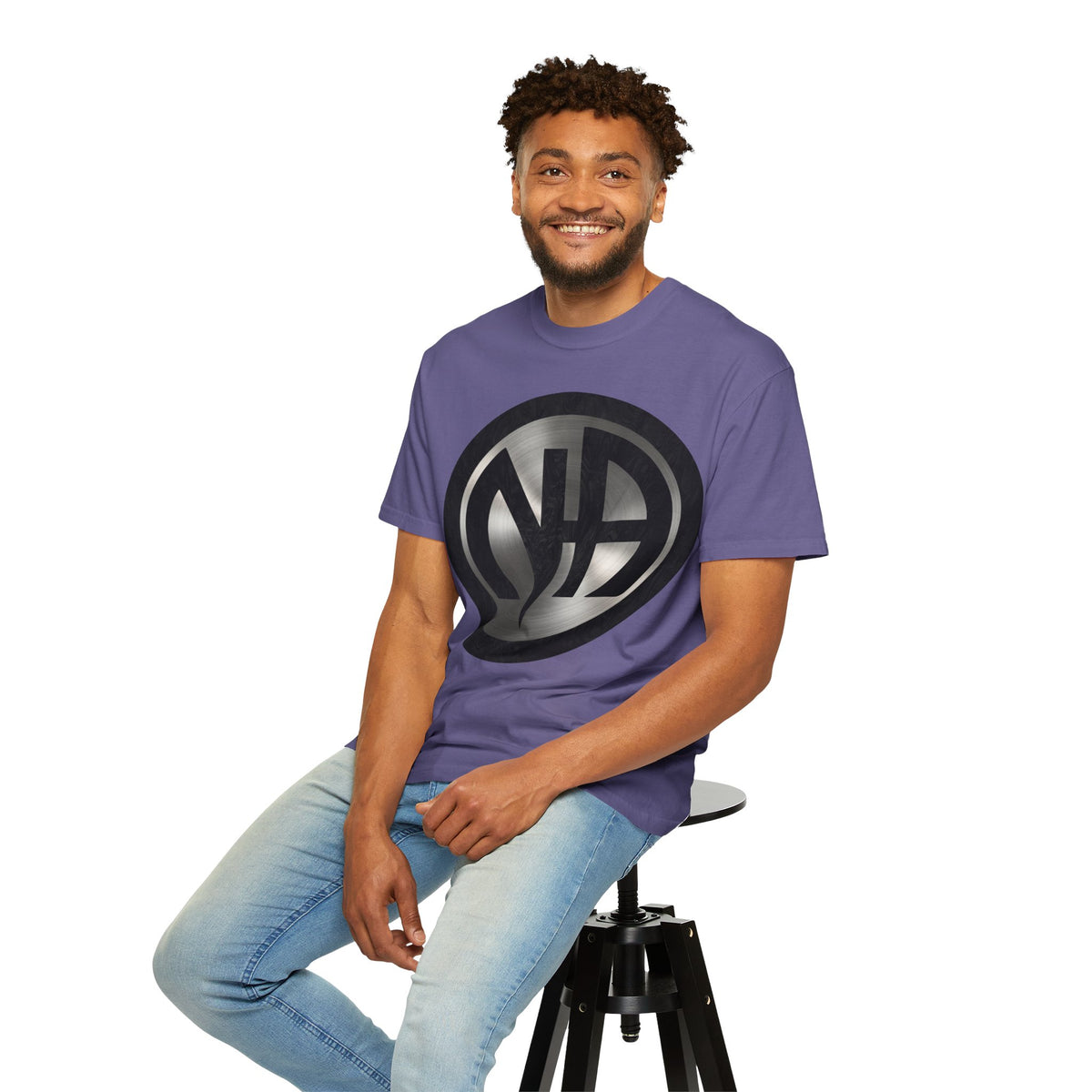 Narcotics Anonymous NA Logo – Metal & Black Recovery Symbol Art T-Shirt, Recovery T-Shirt