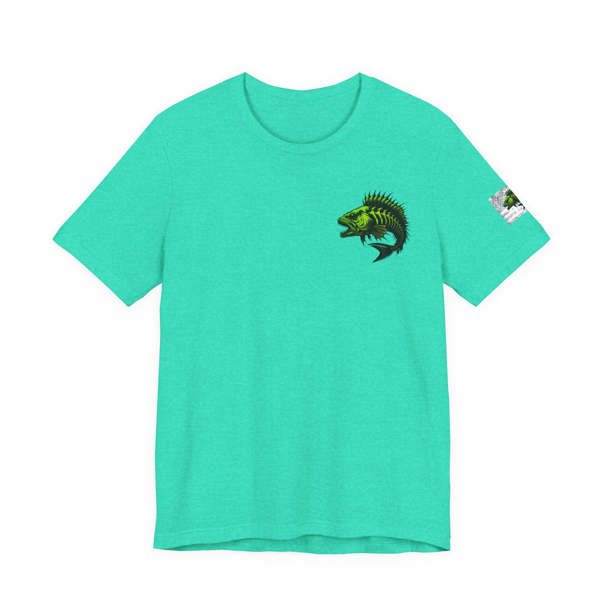 Angler Grunge American Flag Tee, Patriotic USA Shirt, Vintage American Flag