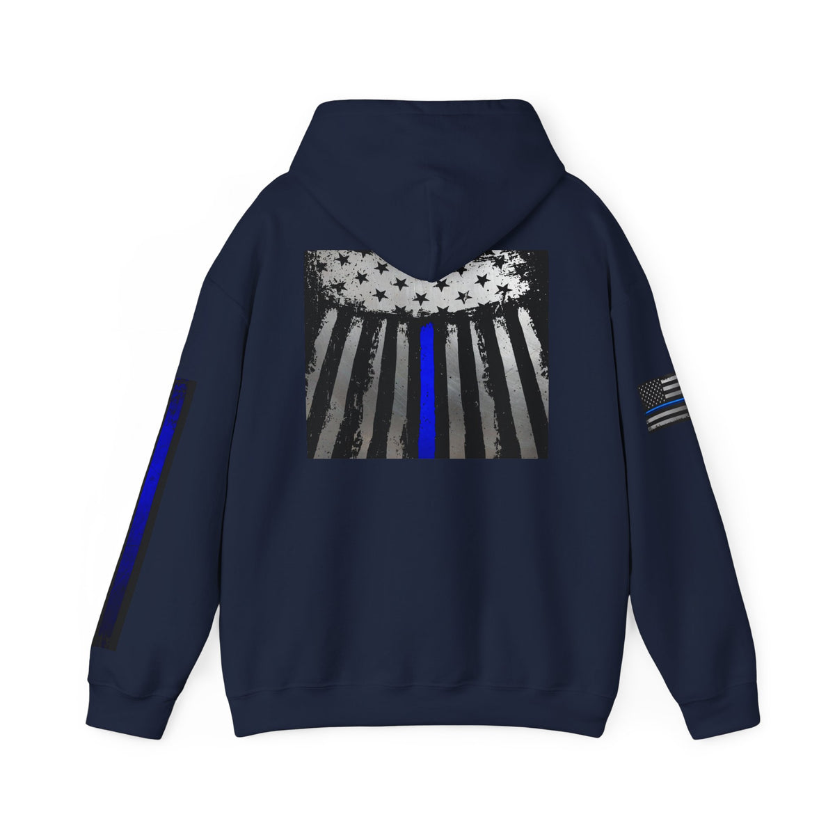 Spartan Thin Blue Line Flag Hoodie – Warrior Helmet Patriotic Sweatshirt for Police Supporters