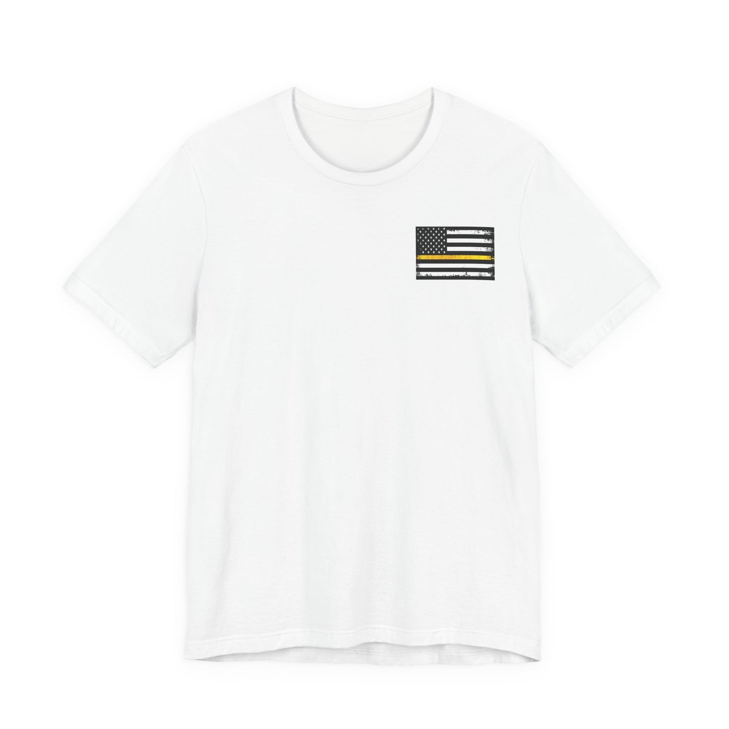 Thin Yellow Line American Flag Tee, Dispatcher Gift, Unisex T-Shirt, 911 Operator Shirt, Patriotic Graphic Tee