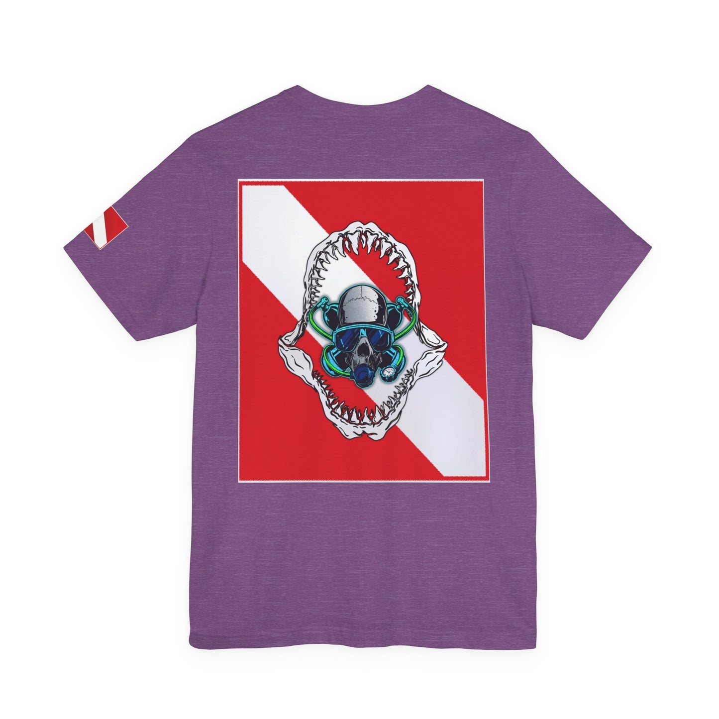 Scuba Skull Shark Graphic Tee, Dive Shirt, Beachwear, Summer Fashion, Gift for Ocean Lovers