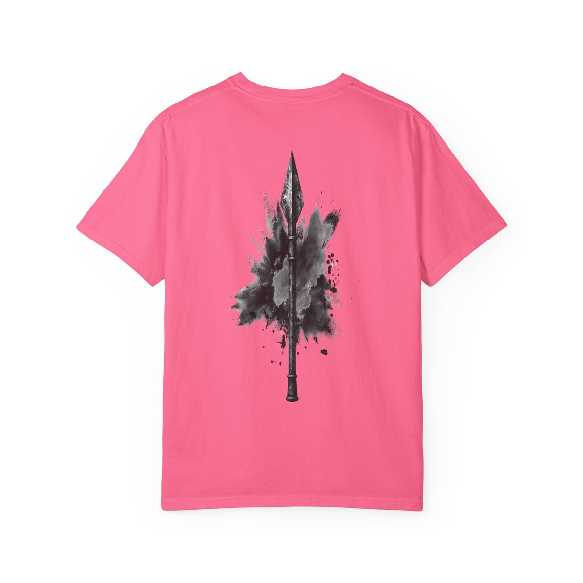Spartan Warrior T-Shirt – Greek Helmet Circle Design Front & Spear Back | Warrior Graphic Tee