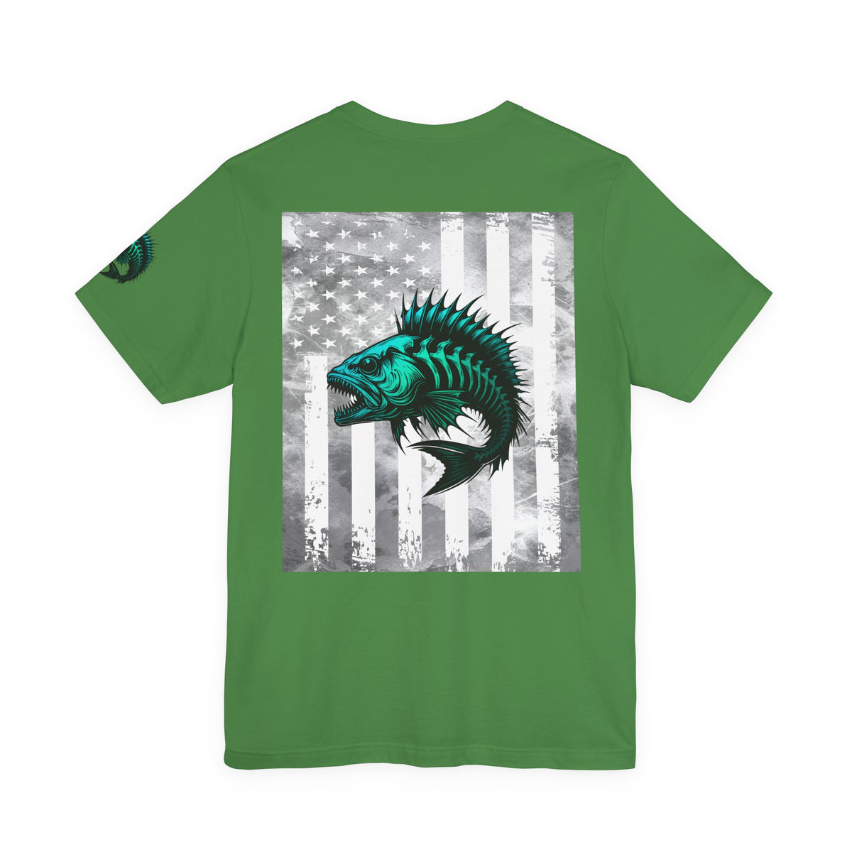 Fishing Grunge American Flag Tee, Patriotic USA Shirt, Vintage American Flag