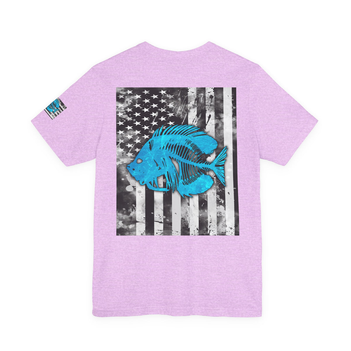 Blue Pearch Angler Grunge American Flag Tee, Patriotic USA Shirt, Vintage American Flag