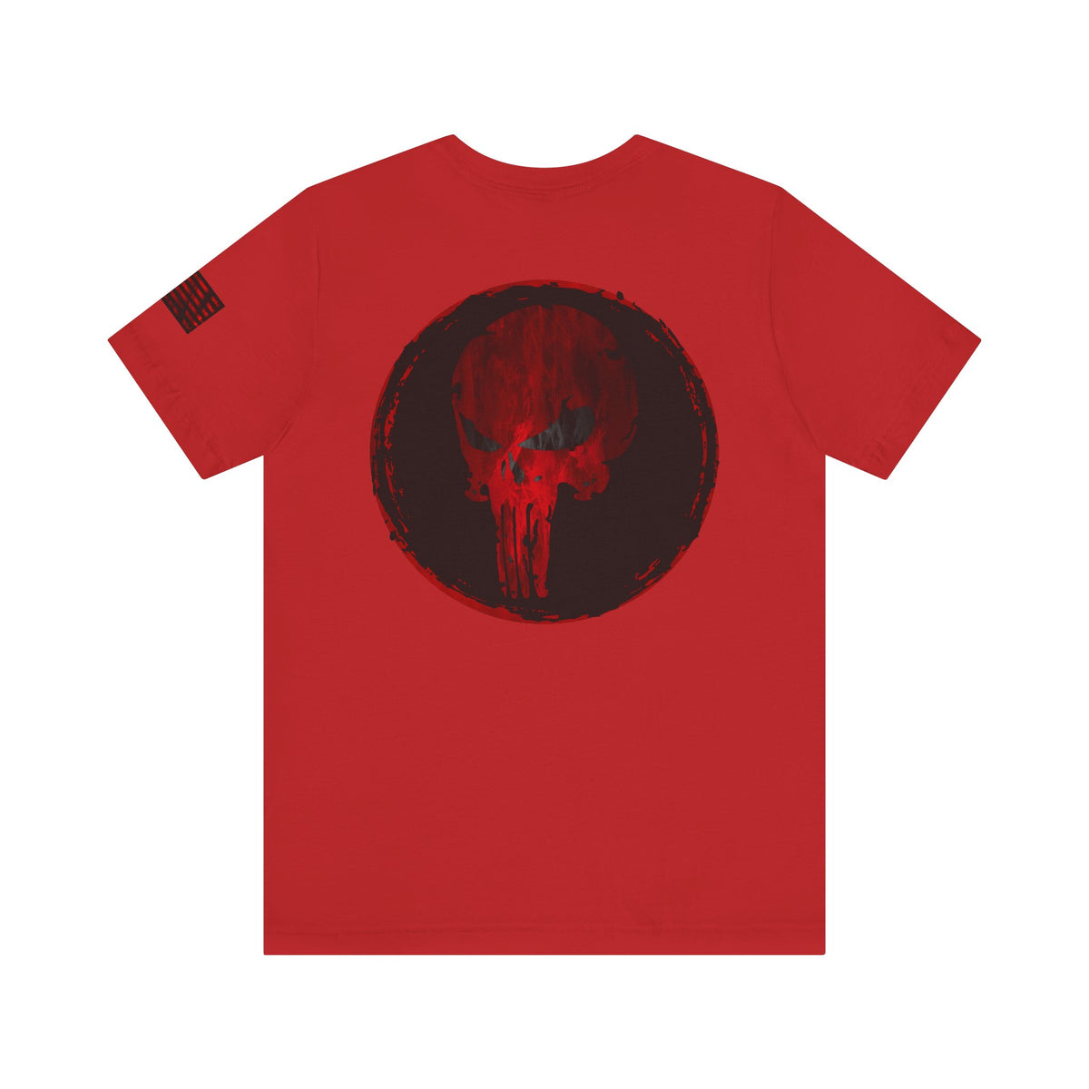 Punisher Skull Red Grunge Distressed Design – Tactical Graphic Art for Shirts, Decals, and Merch