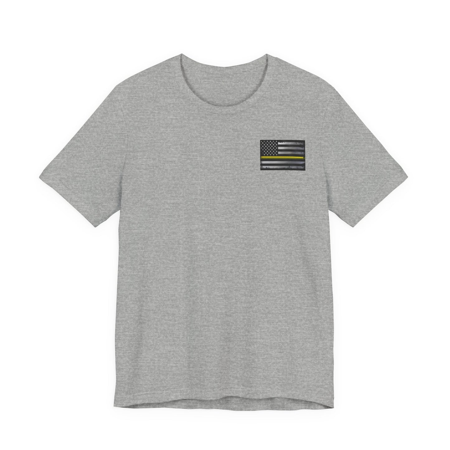 Thin Yellow Line American Flag Skull Tee