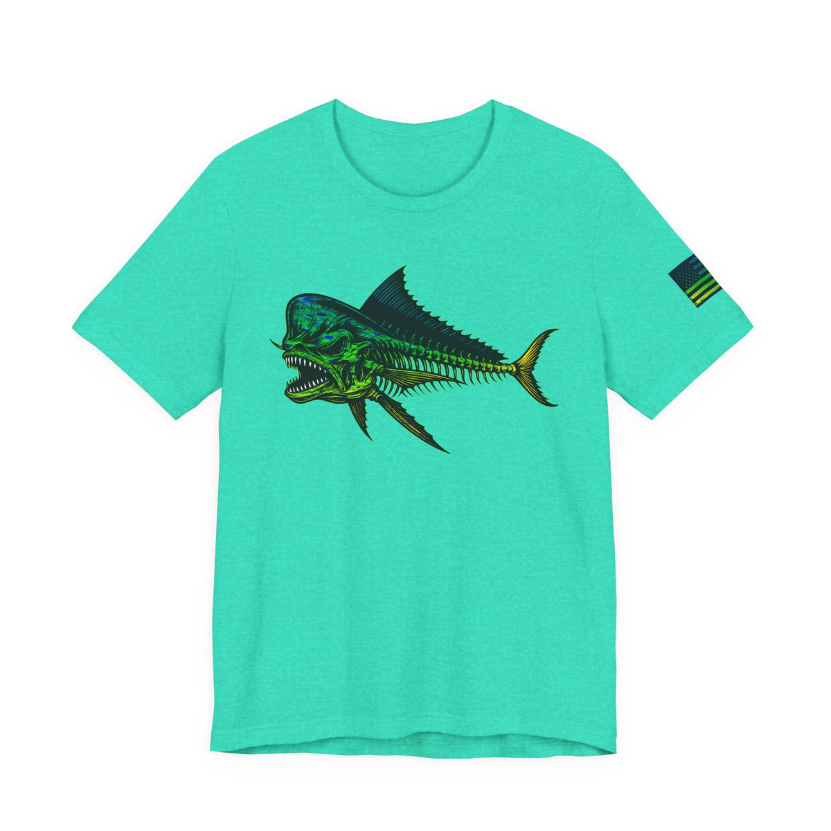 The Mahi Angler Grunge American Flag Tee, Patriotic USA Shirt, Vintage American Flag