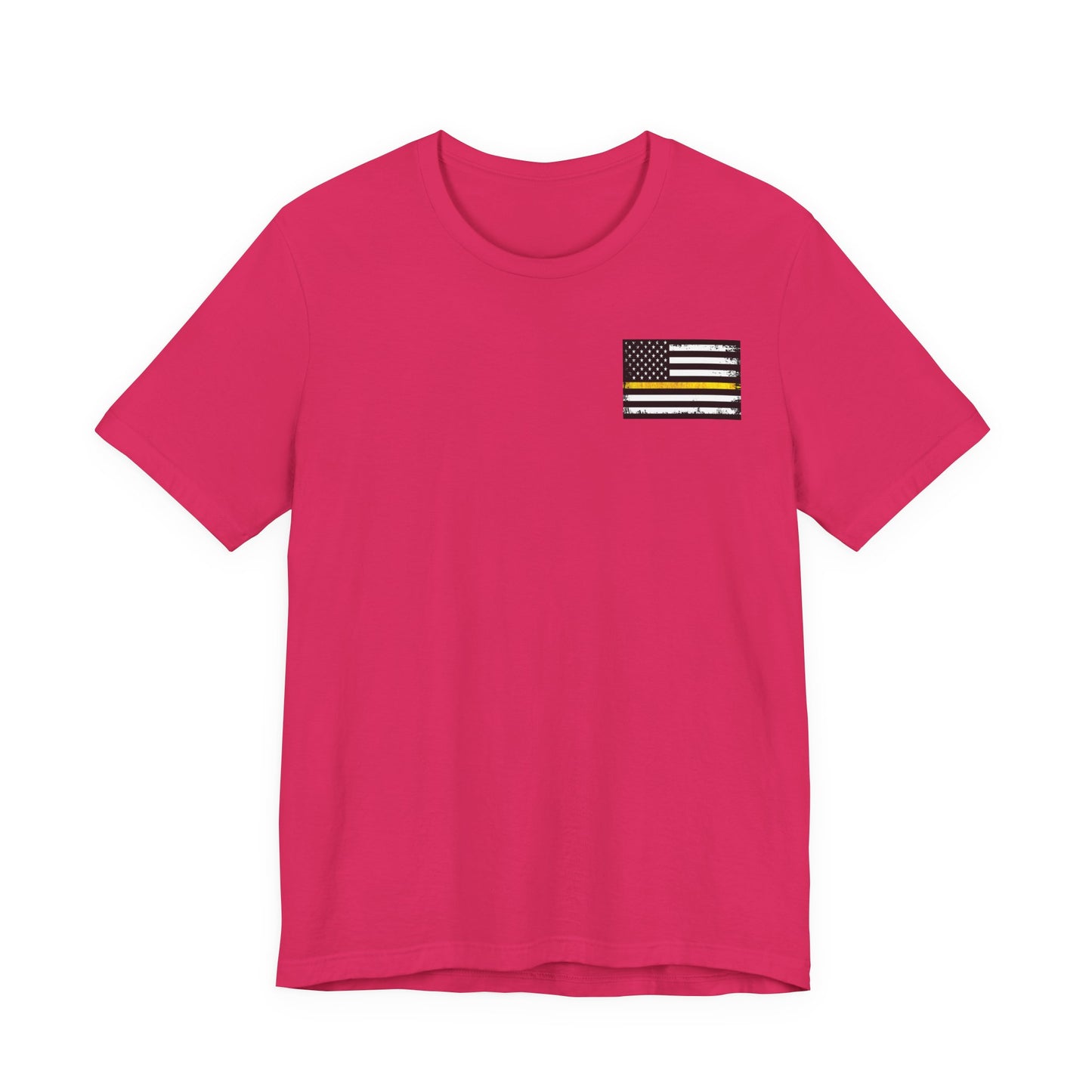 Thin Yellow Line American Flag Tee, Dispatcher Gift, Unisex T-Shirt, 911 Operator Shirt, Patriotic Graphic Tee