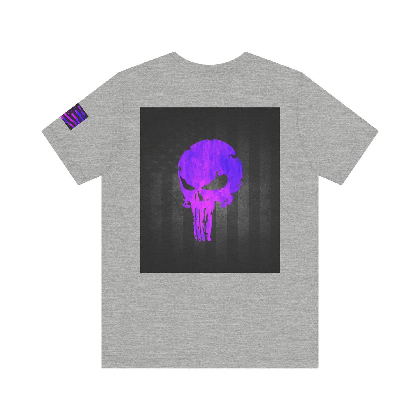 Purple Grunge Punisher Skull – Neon Grunge Vigilante Graphic for Shirts, Decals & Prints