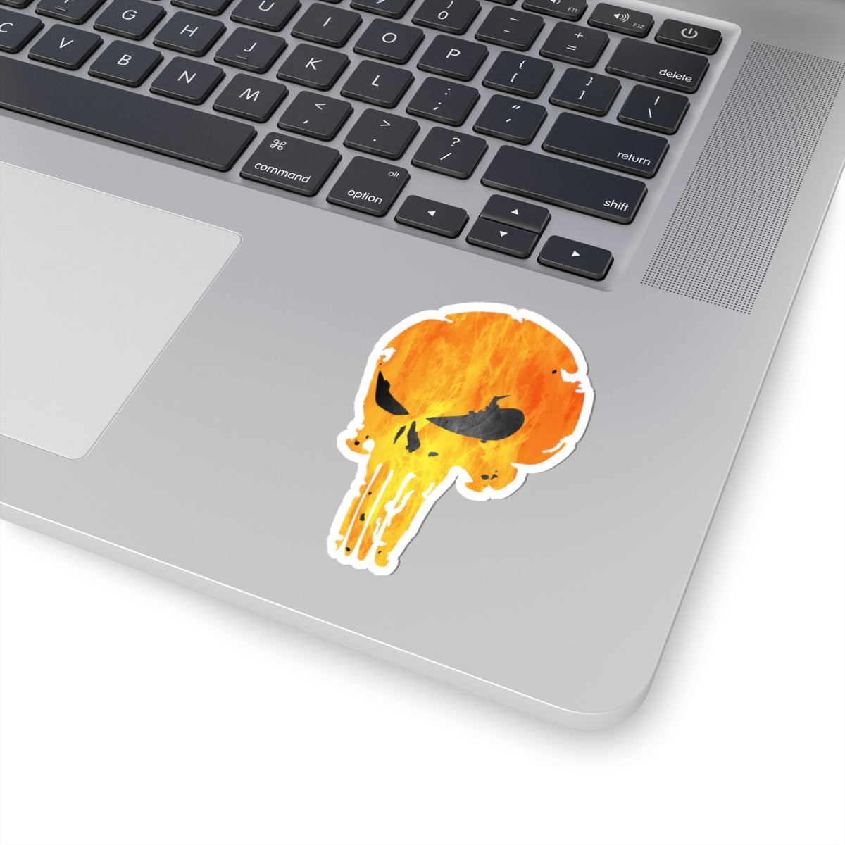 Distressed Fire Skull Warrior Sticker – Bold Urban Graphic for Laptops, Water Bottles & More