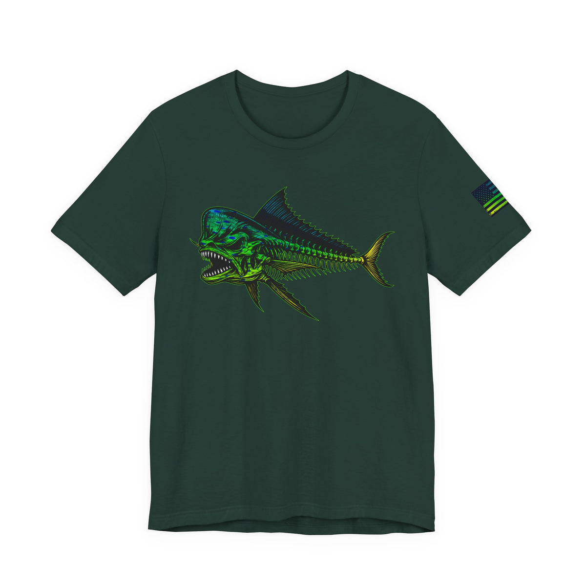 The Mahi Angler Grunge American Flag Tee, Patriotic USA Shirt, Vintage American Flag