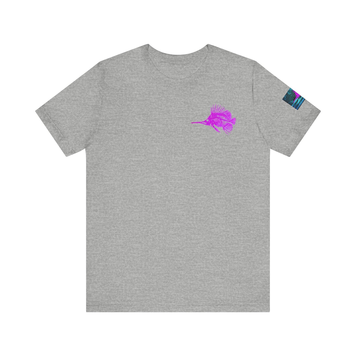 Pink Angler Grunge American Flag Tee, Patriotic USA Shirt, Vintage American Flag
