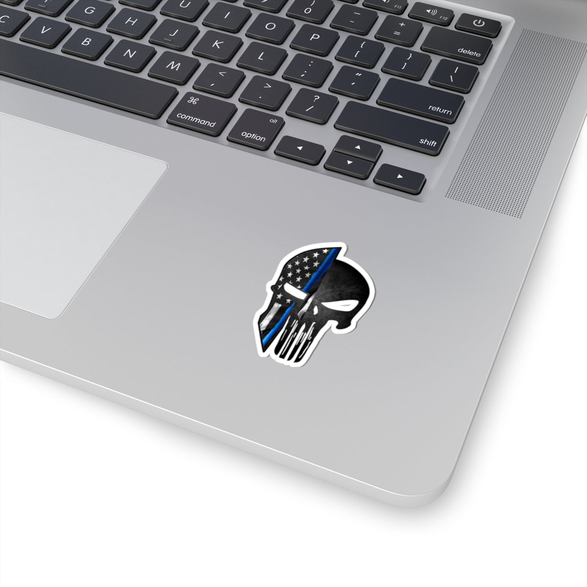 Spartan Warrior Skull Thin Blue Line Police Support Sticker ArtKiss-Cut Stickers