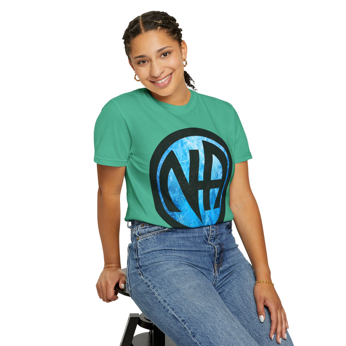 Narcotics Anonymous NA Logo – Blue Ice & Black Recovery Symbol Art T-Shirt, Recovery T-Shirt