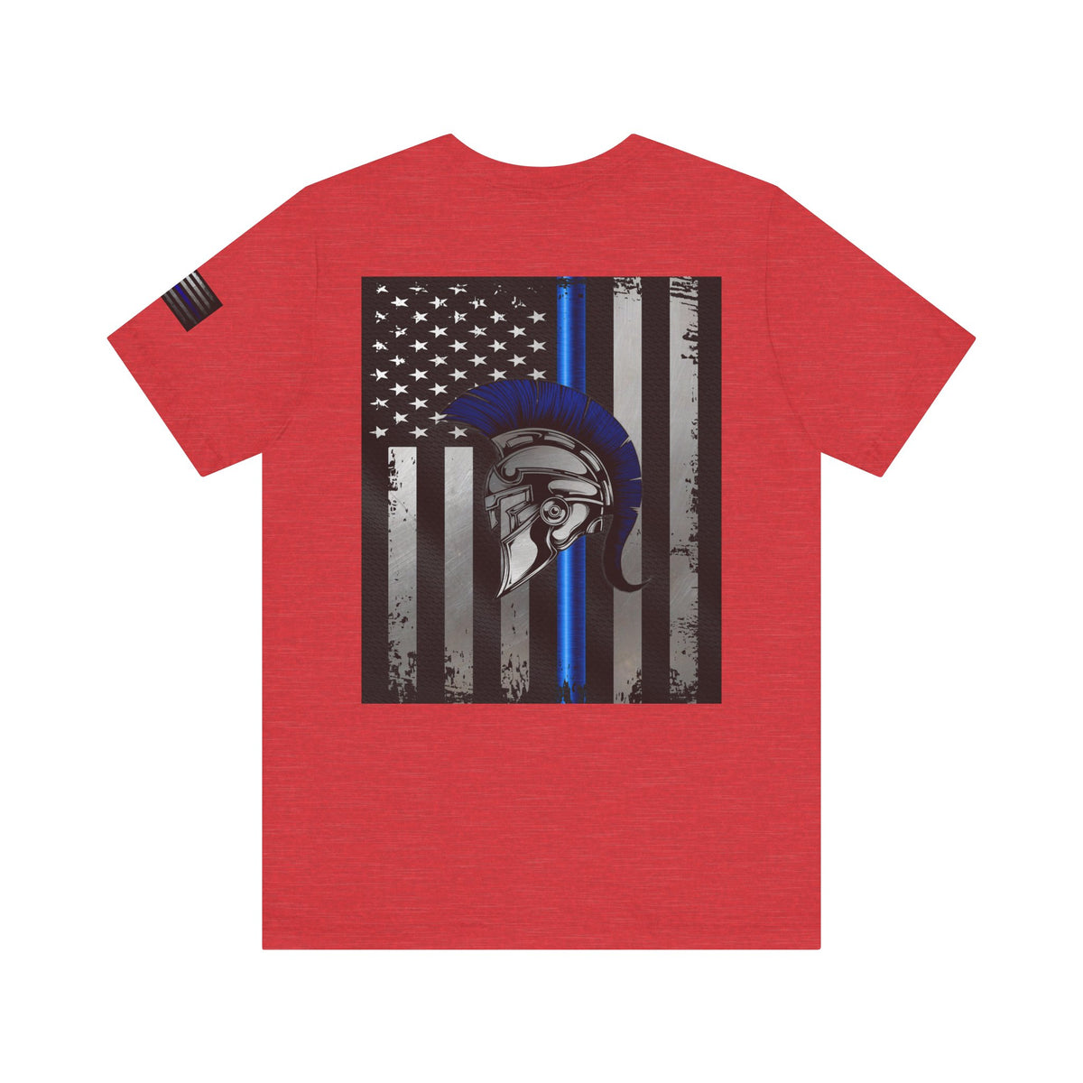 Spartan Thin Blue Line American Flag T-Shirt – Honor & Valor Police Tribute Tee
