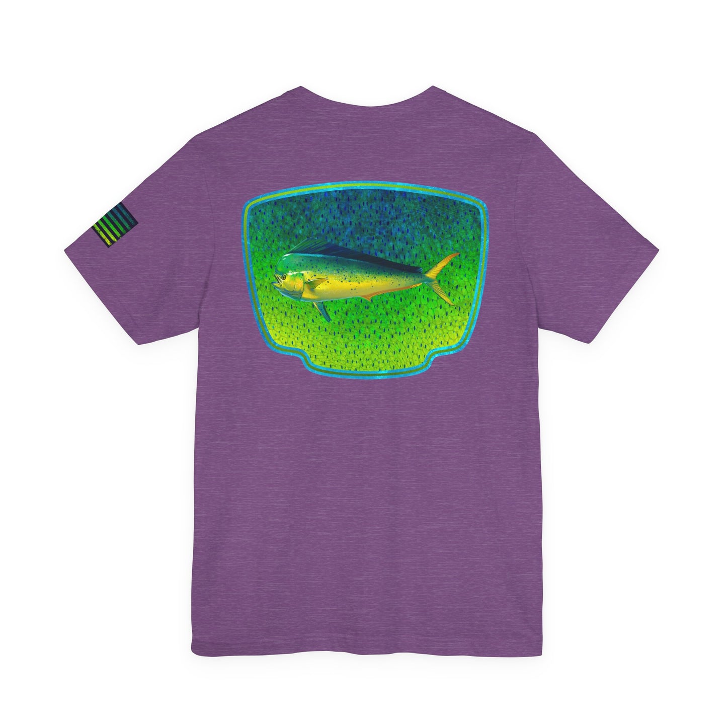 Bright Mahi Mahi Fish Skin Badge Tee – Bold Saltwater Fishing Shirt for Ocean Lovers