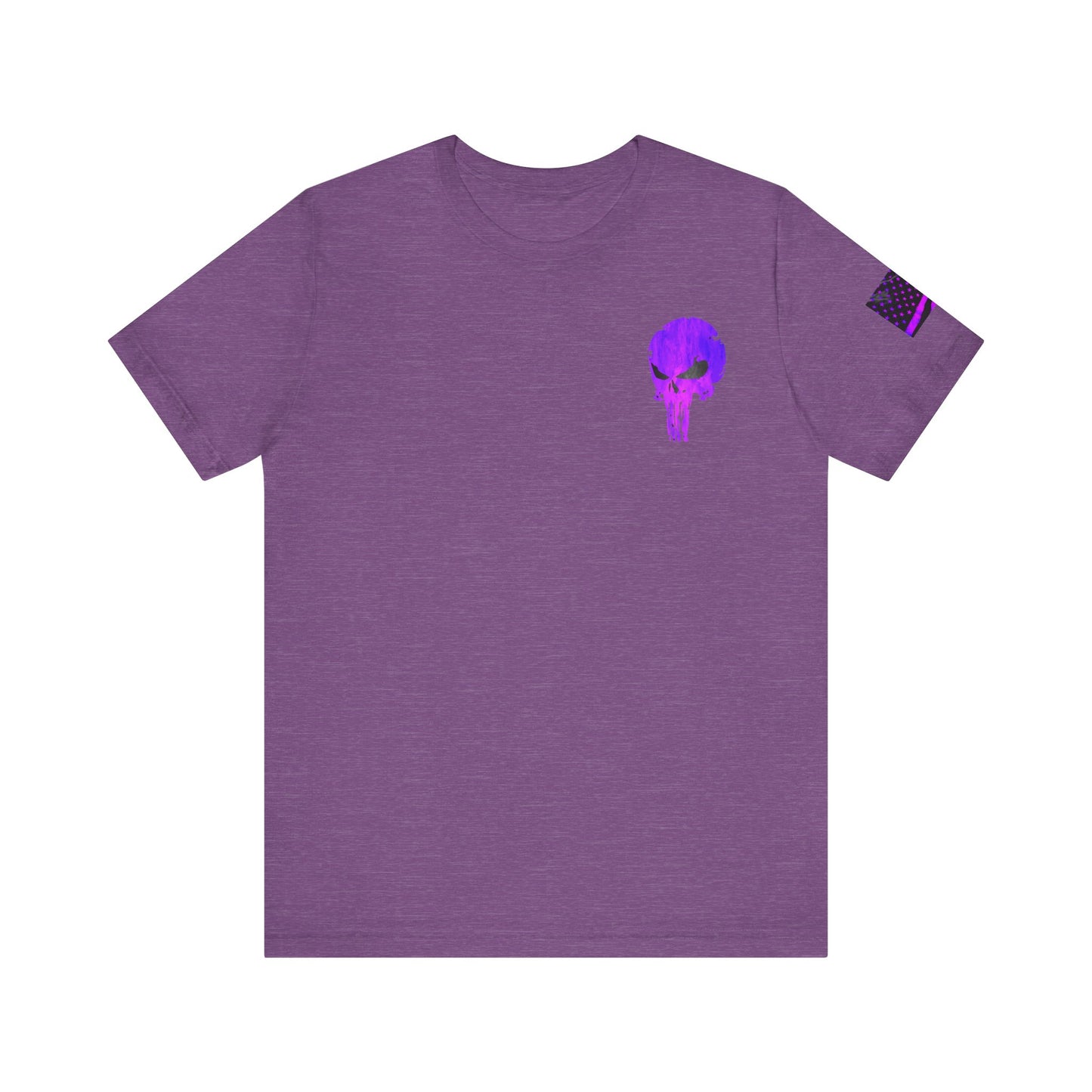 Purple Grunge Punisher Skull – Neon Grunge Vigilante Graphic for Shirts, Decals & Prints