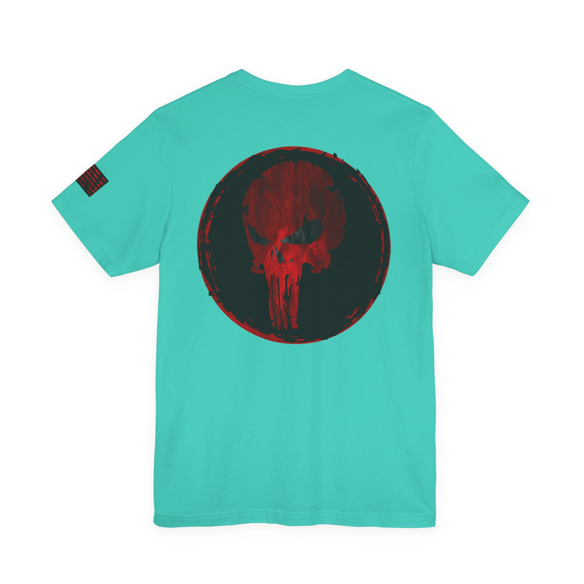 Punisher Skull Red Grunge Distressed Design – Tactical Graphic Art for Shirts, Decals, and Merch