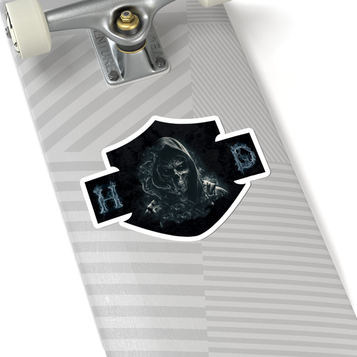 Smoke Reaper HD Sticker | Grim Skull Biker Decal for Helmets, Laptops, Toolboxes & Garage Gear, ArtKiss-Cut Stickers