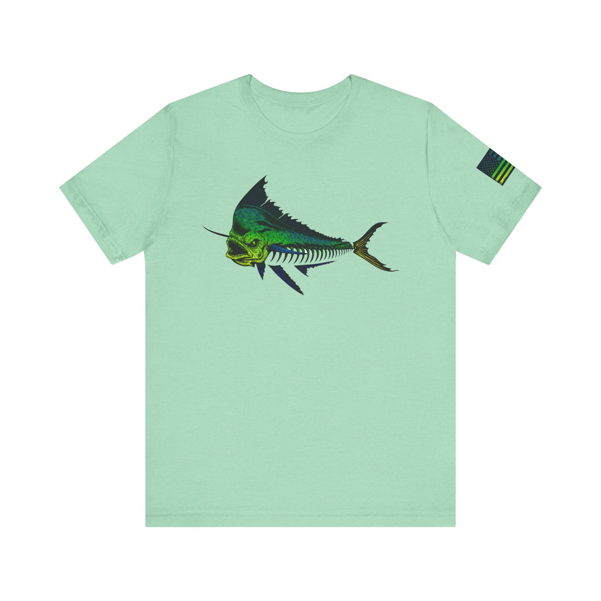 Mahi Angler Grunge American Flag Tee, Patriotic USA Shirt, Vintage American Flag