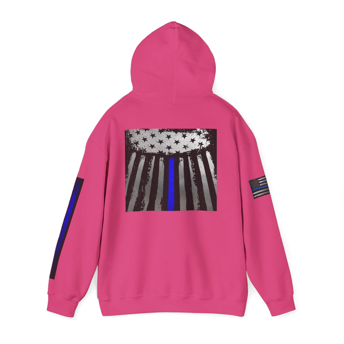 Spartan Thin Blue Line Flag Hoodie – Warrior Helmet Patriotic Sweatshirt for Police Supporters