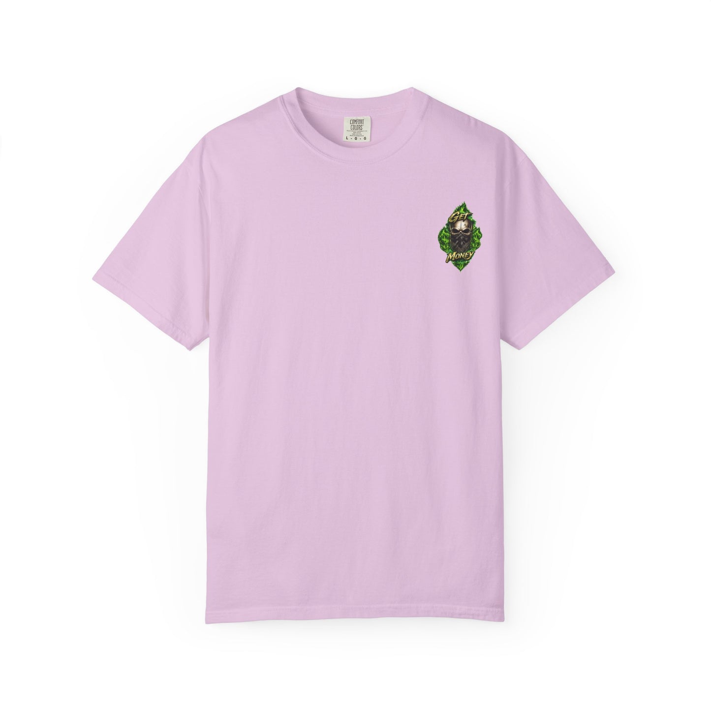 Get Money Skull Graphic Tee – Green Flame Dollar Sign Hustle Streetwear Shirt