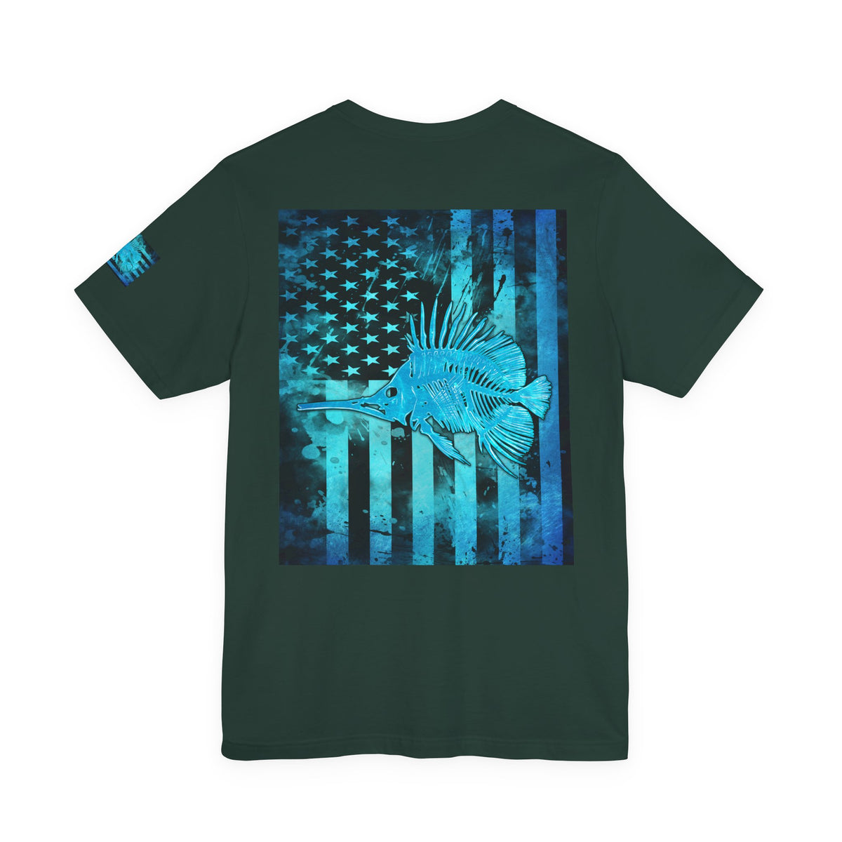 Fishing Angler American Flag Tee, Patriotic USA Shirt, Vintage American Flag